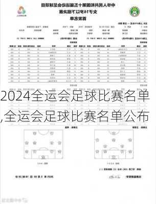 全运会足球比赛名单,全运会足球比赛名单公布