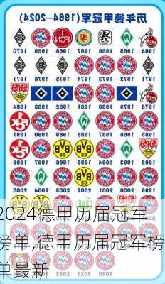 德甲历届冠军榜单,德甲历届冠军榜单最新