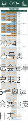 25号奥运会赛事安排,25号奥运会赛事安排表