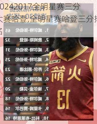 2017全明星赛三分大赛哈登,全明星赛哈登三分排名