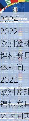 2022欧洲篮球锦标赛具体时间,2022欧洲篮球锦标赛具体时间表