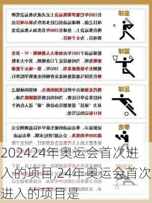 24年奥运会首次进入的项目,24年奥运会首次进入的项目是