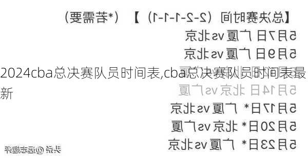 cba总决赛队员时间表,cba总决赛队员时间表最新