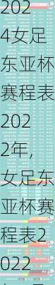女足东亚杯赛程表2022年,女足东亚杯赛程表2022年8月