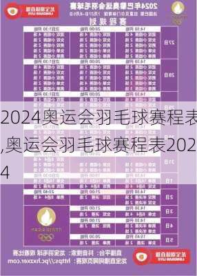奥运会羽毛球赛程表,奥运会羽毛球赛程表2024