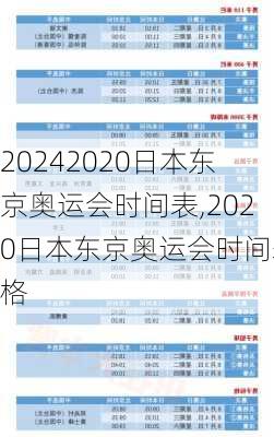 2020日本东京奥运会时间表,2020日本东京奥运会时间表格