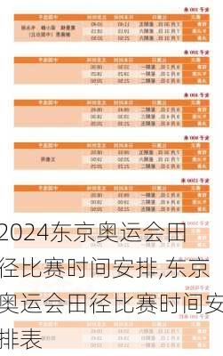 东京奥运会田径比赛时间安排,东京奥运会田径比赛时间安排表