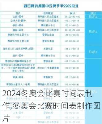 冬奥会比赛时间表制作,冬奥会比赛时间表制作图片