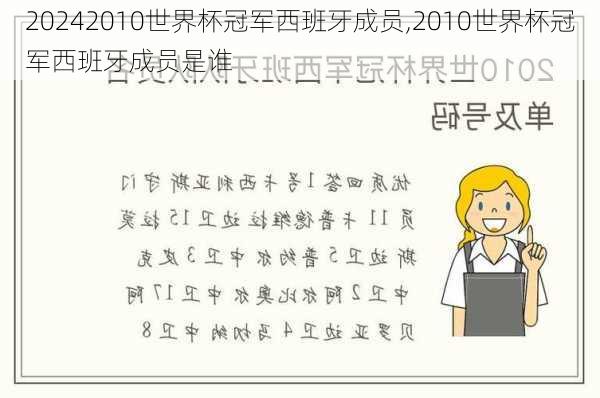 2010世界杯冠军西班牙成员,2010世界杯冠军西班牙成员是谁