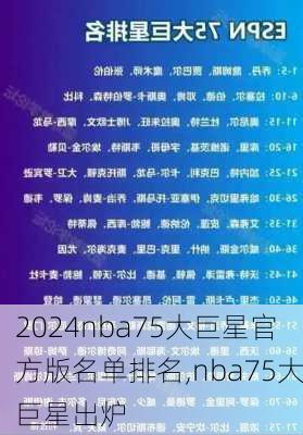 nba75大巨星官方版名单排名,nba75大巨星出炉