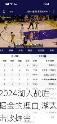 湖人战胜掘金的理由,湖人击败掘金