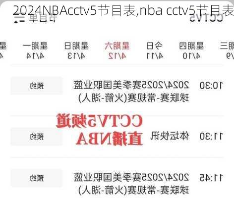 NBAcctv5节目表,nba cctv5节目表