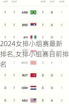 女排小组赛最新排名,女排小组赛目前排名