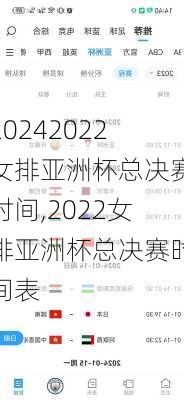 2022女排亚洲杯总决赛时间,2022女排亚洲杯总决赛时间表
