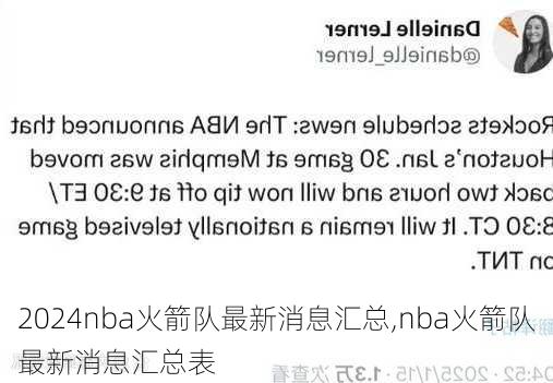 nba火箭队最新消息汇总,nba火箭队最新消息汇总表