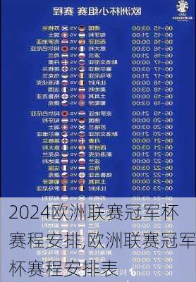 欧洲联赛冠军杯赛程安排,欧洲联赛冠军杯赛程安排表