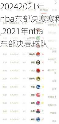 2021年nba东部决赛赛程,2021年nba东部决赛球队