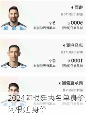 阿根廷大名单身价,阿根廷 身价