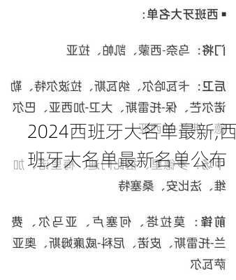 西班牙大名单最新,西班牙大名单最新名单公布