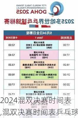 混双决赛时间表,混双决赛时间表乒乓球