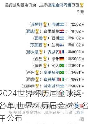 世界杯历届金球奖名单,世界杯历届金球奖名单公布