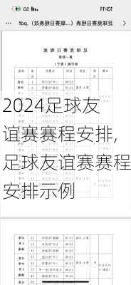 足球友谊赛赛程安排,足球友谊赛赛程安排示例