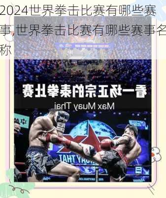 世界拳击比赛有哪些赛事,世界拳击比赛有哪些赛事名称