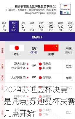 苏迪曼杯决赛是几点,苏迪曼杯决赛几点开始