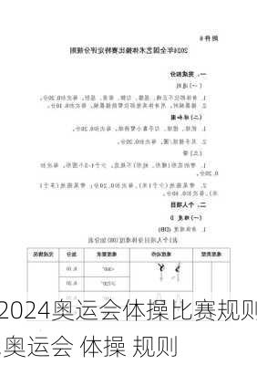 奥运会体操比赛规则,奥运会 体操 规则