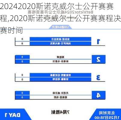 2020斯诺克威尔士公开赛赛程,2020斯诺克威尔士公开赛赛程决赛时间