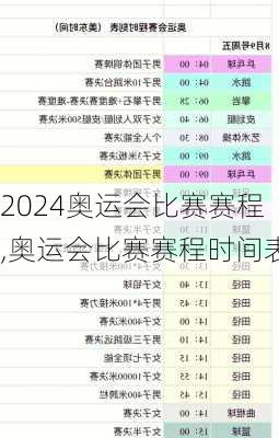 奥运会比赛赛程,奥运会比赛赛程时间表