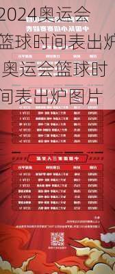 奥运会篮球时间表出炉,奥运会篮球时间表出炉图片