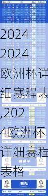 2024欧洲杯详细赛程表,2024欧洲杯详细赛程表格