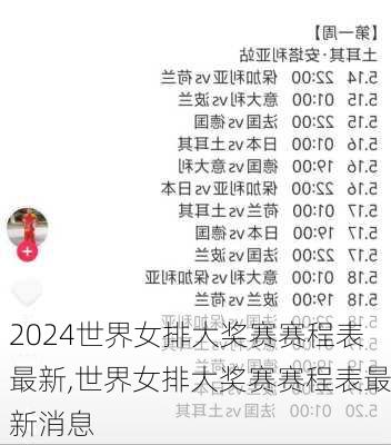 世界女排大奖赛赛程表最新,世界女排大奖赛赛程表最新消息