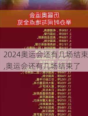 奥运会还有几场结束,奥运会还有几场结束了