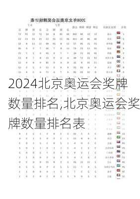 北京奥运会奖牌数量排名,北京奥运会奖牌数量排名表