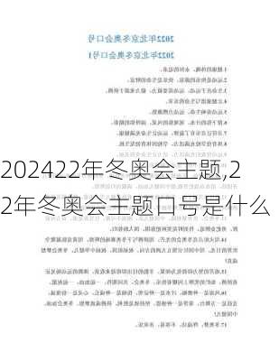 22年冬奥会主题,22年冬奥会主题口号是什么