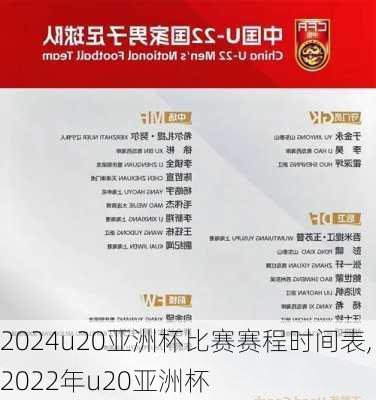 u20亚洲杯比赛赛程时间表,2022年u20亚洲杯