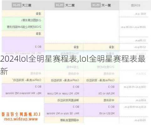 lol全明星赛程表,lol全明星赛程表最新