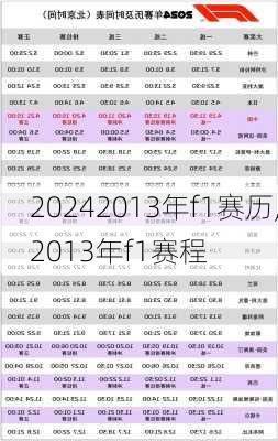 2013年f1赛历,2013年f1赛程