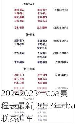 2023年cba赛程表最新,2023年cba联赛扩军