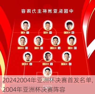 2004年亚洲杯决赛首发名单,2004年亚洲杯决赛阵容