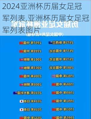 亚洲杯历届女足冠军列表,亚洲杯历届女足冠军列表图片