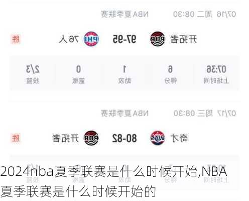 nba夏季联赛是什么时候开始,NBA夏季联赛是什么时候开始的