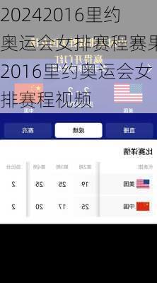2016里约奥运会女排赛程赛果,2016里约奥运会女排赛程视频